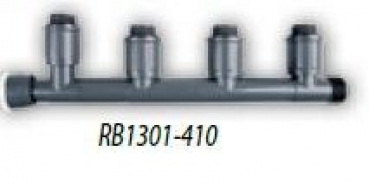 PVC-Verteiler mit 4 Ausgängen - Typenreihe RB1300 - 1“ IG x 1“ AG, 4 Ausgänge: 1“ AG - Typ RB1301410